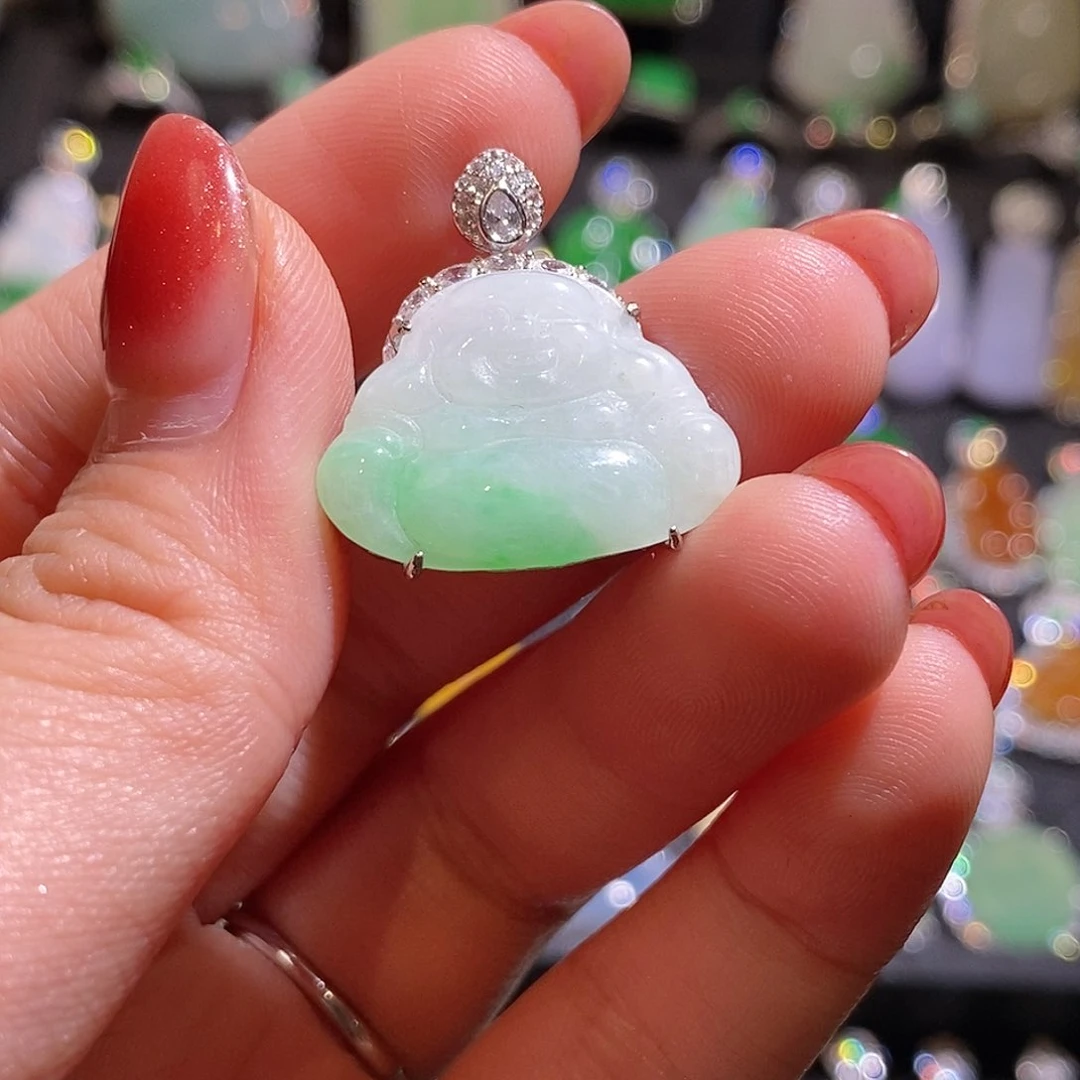 颈饰银S925镶嵌翡翠天然翡翠