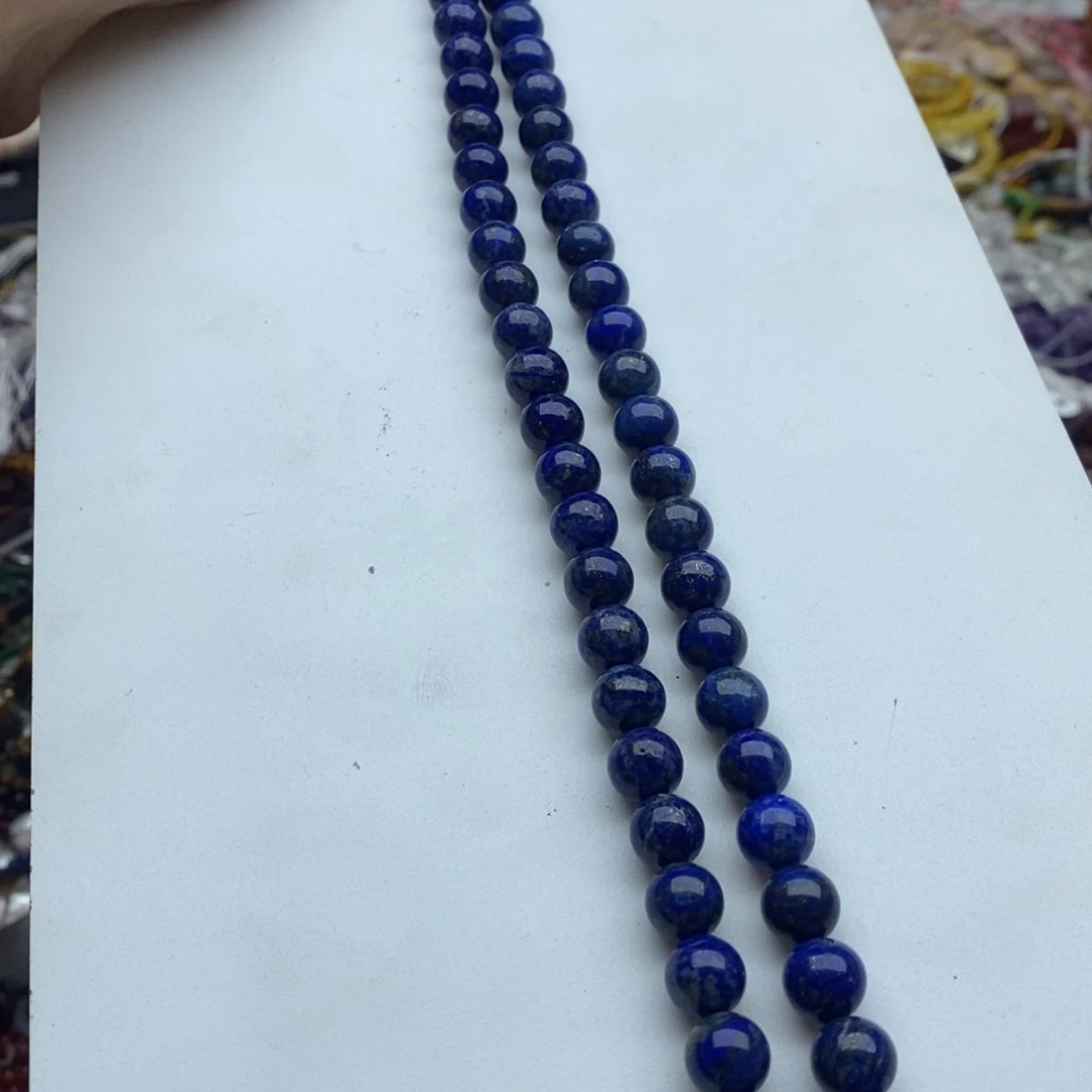 玛瑙/玉髓未镶嵌珠宝半成品一条天然8mm青金石圆珠