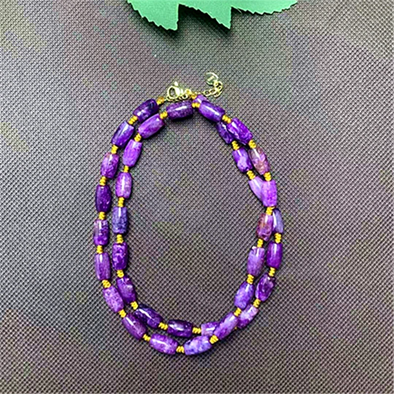 轻奢时尚桶珠款丝绒紫舒10*6MM项链 S1219 多样性发一