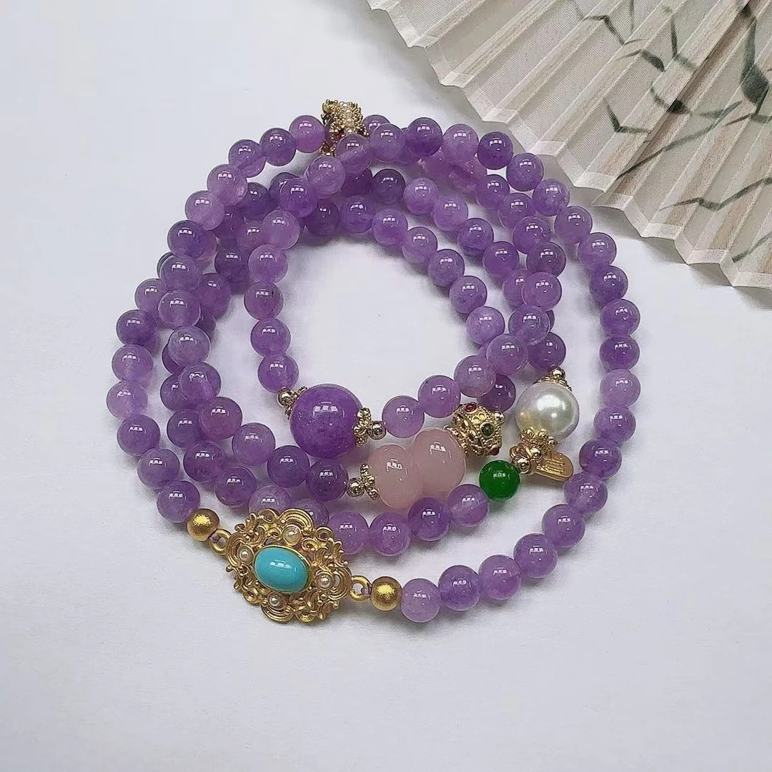 时尚满紫原创四圈手串【可做项链】