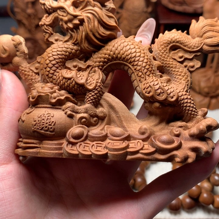 檀香木其他老山檀香祥龙聚宝盆