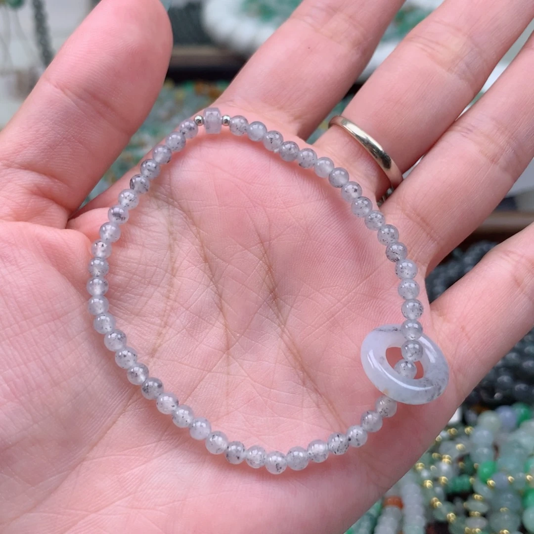 翡翠散珠乌鸡手串