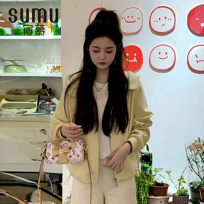 宿慕SUMU女款宽松百搭休闲外套2-23春季2025新款时尚外套女M000AB