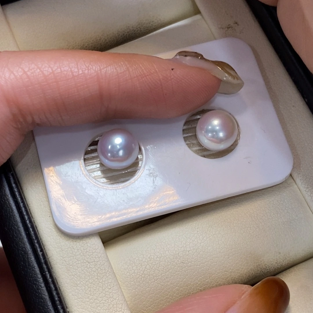 淡水珍珠耳饰银S925镶嵌微瑕