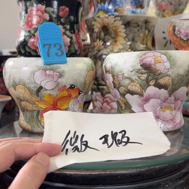 景德镇手绘花盆满38包邮偏远地区除外