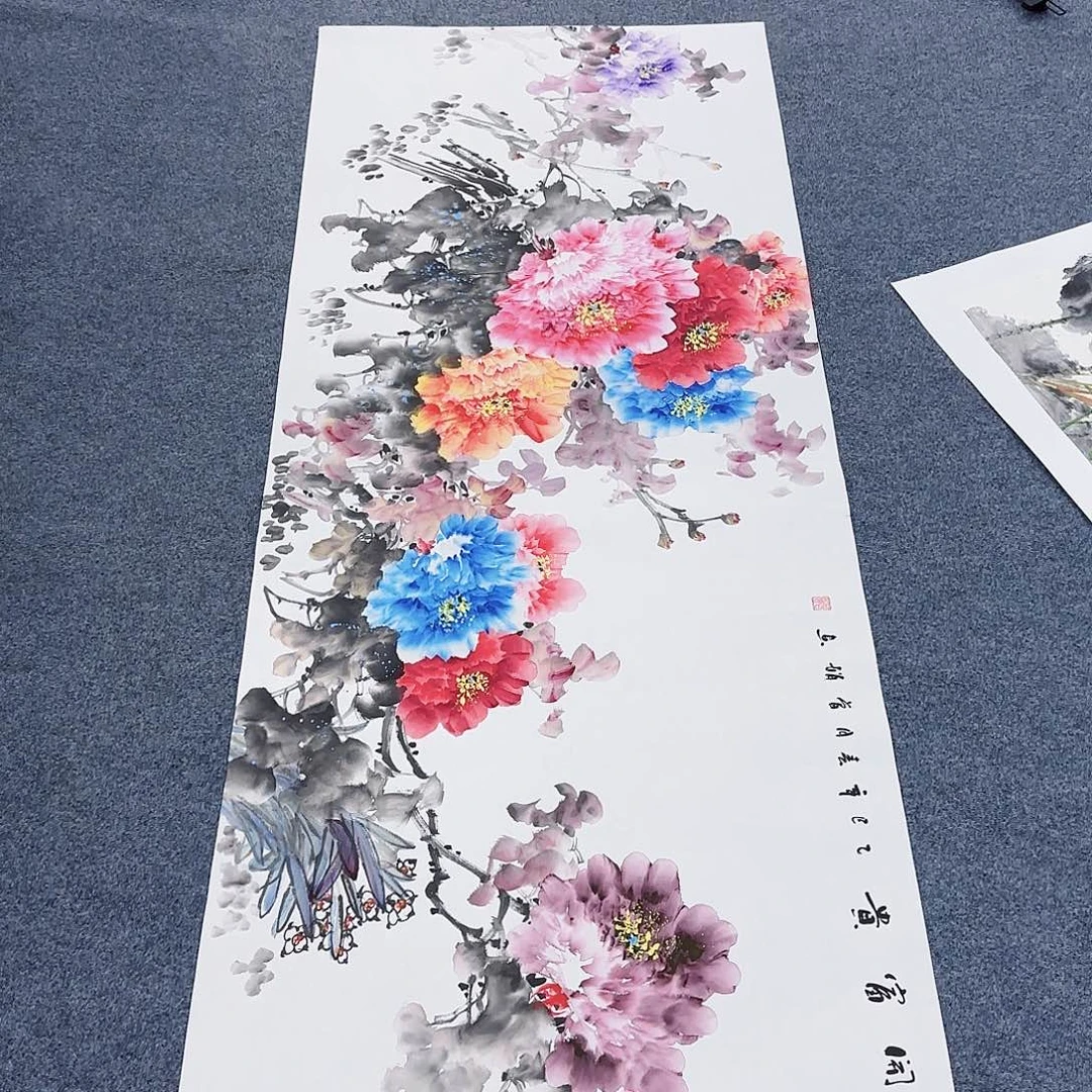 国画作品小姐姐放漏中