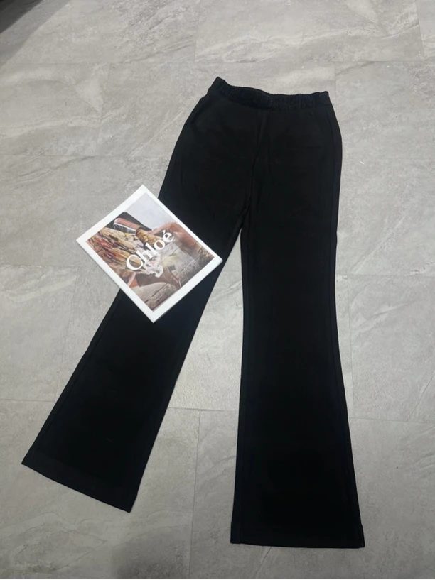 KW【腰钻】南油欧货修身高腰微喇裤显瘦烫钻休闲裤女