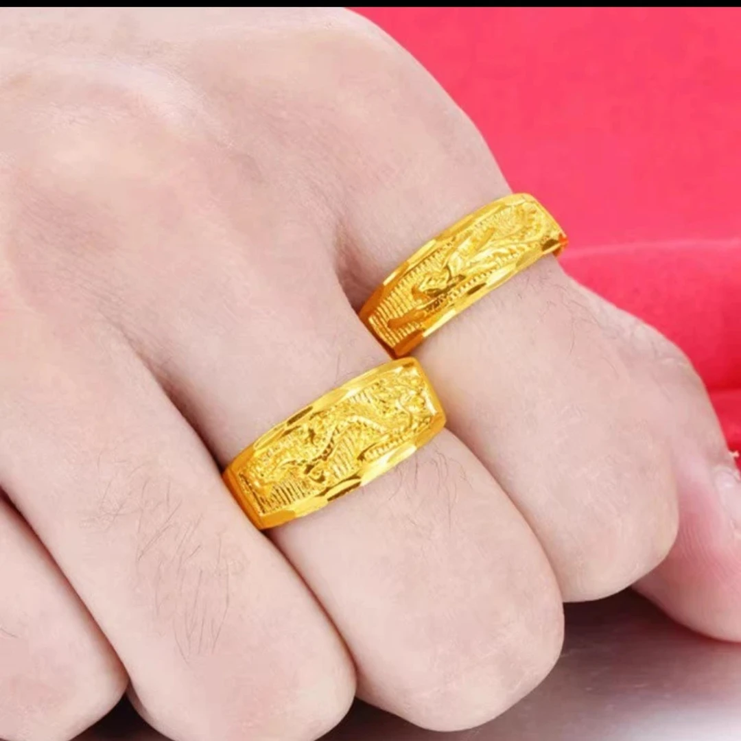 合金戒指 开口小龙戒凤戒情侣