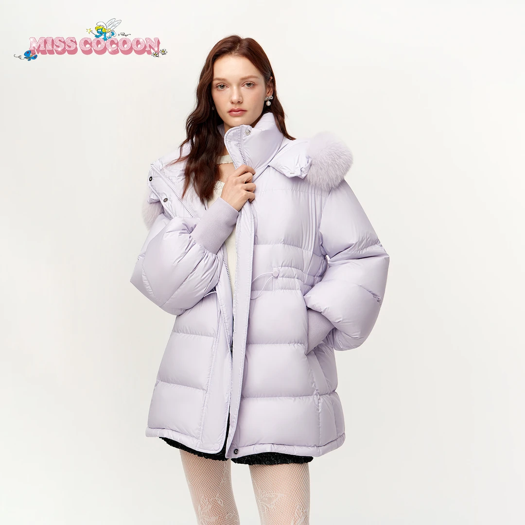 MISSCOCOON蓝精灵联名冬90白鸭绒羽绒服0160