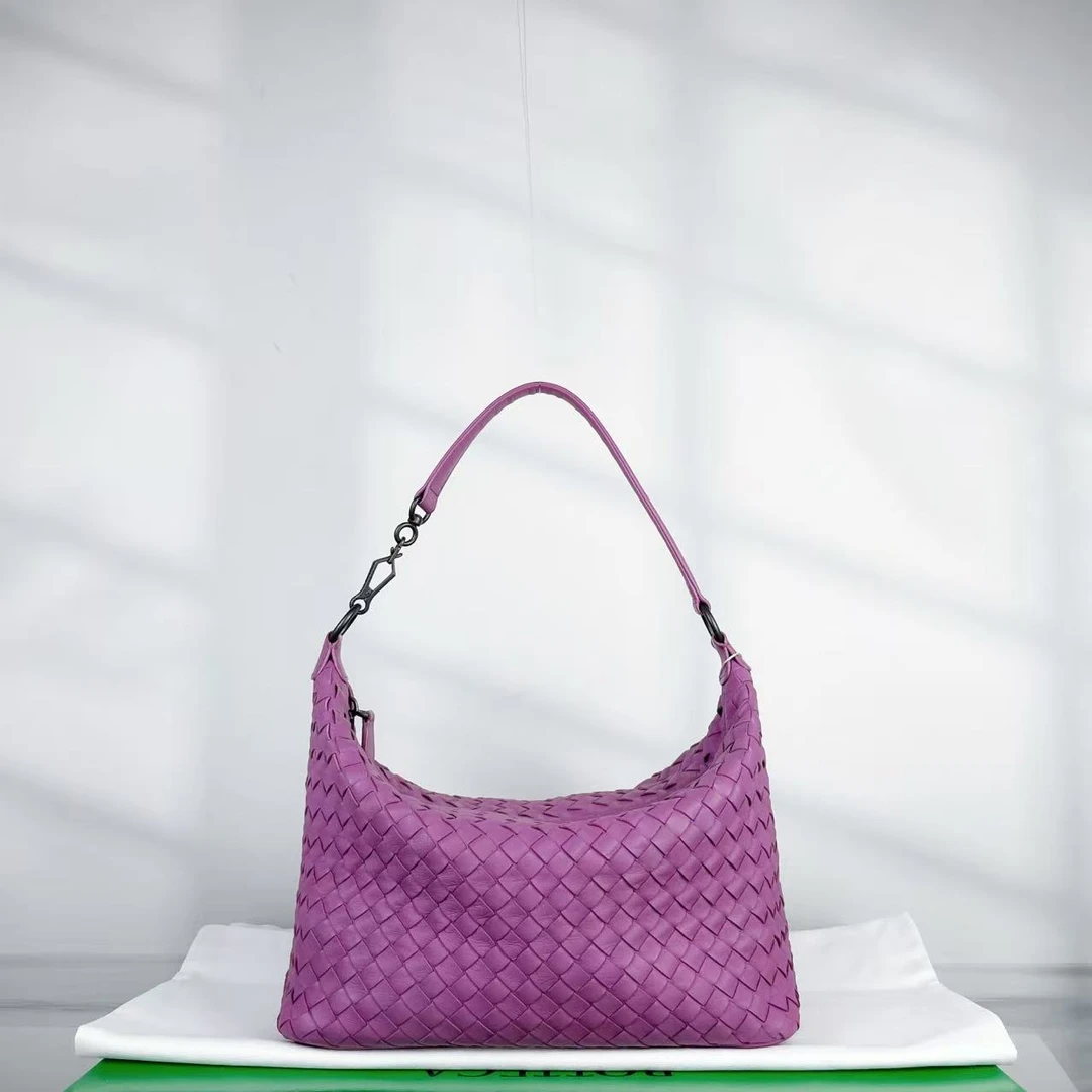 95新 BOTTEGA VENETA/葆蝶家 葆蝶家紫色编织1791/二奢包包