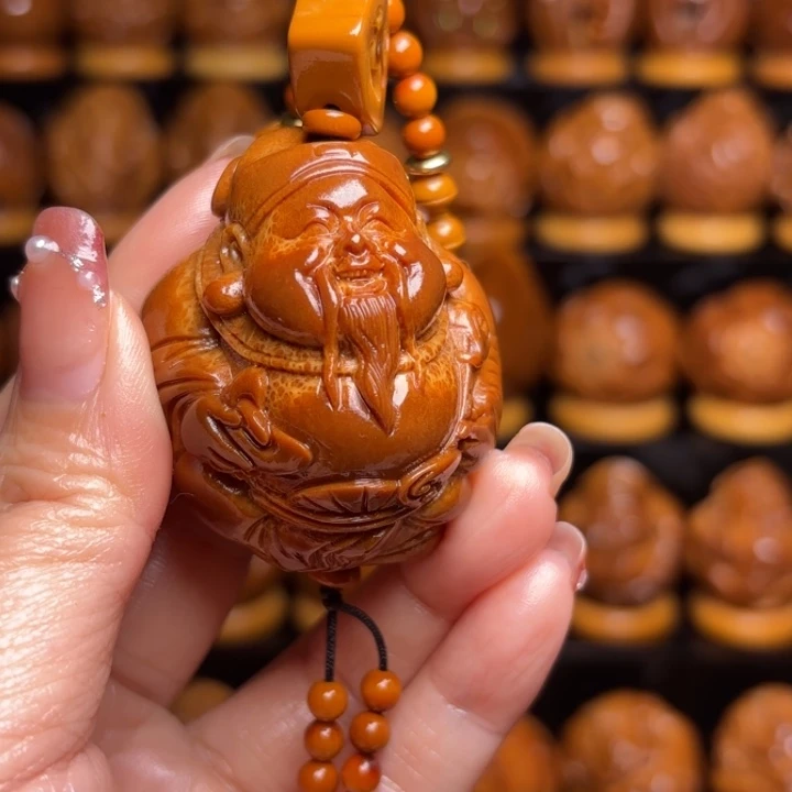 杏***郎手串/手链橄榄核财神手把件41
