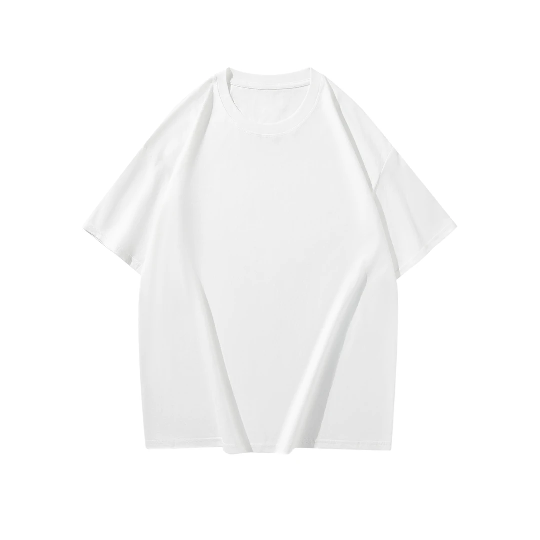 17码 重磅纯棉短袖T恤男女同款半袖圆领宽松百搭纯色打底