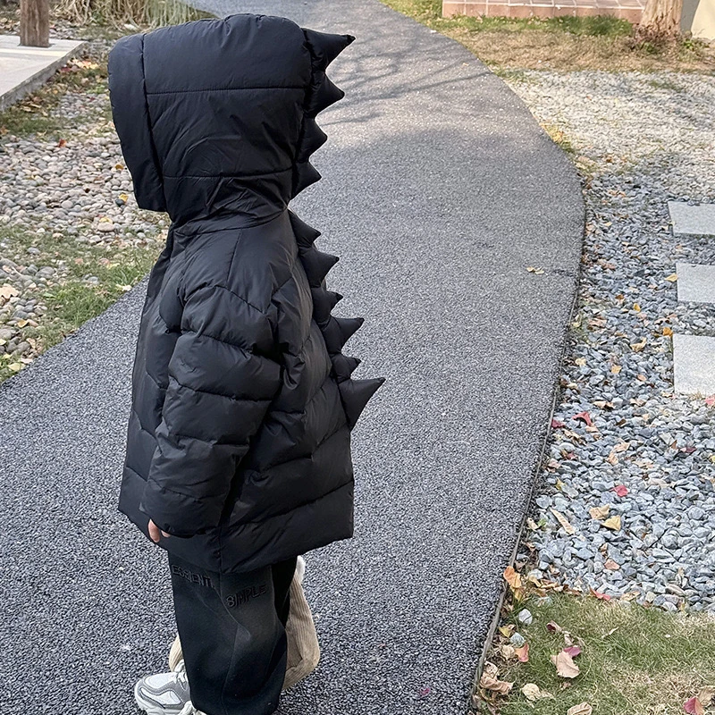 男童羽绒服冬季新款保暖卡通恐龙羽绒外套儿童白鸭绒上衣 H461