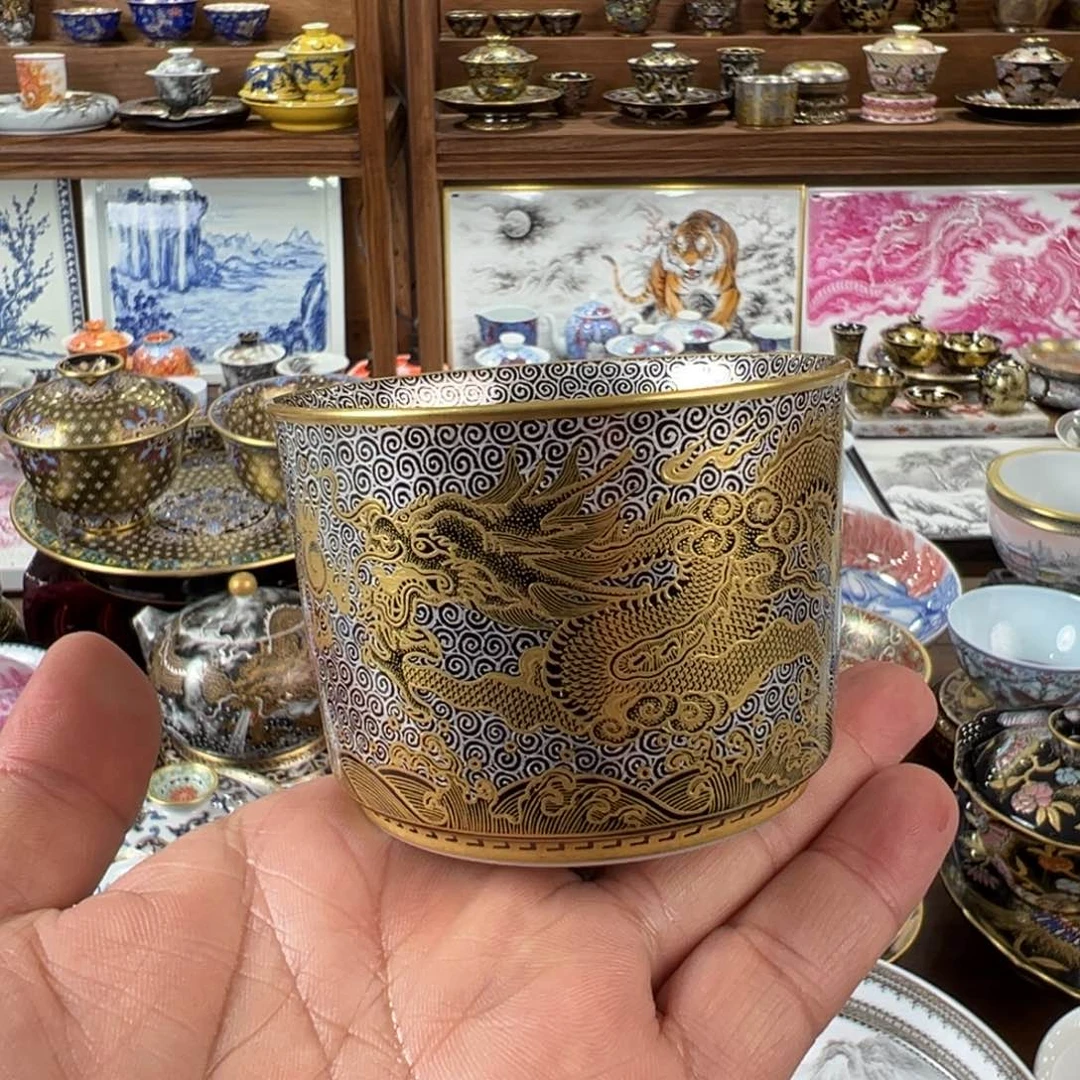 错金银苍龙教子内外满工容天杯