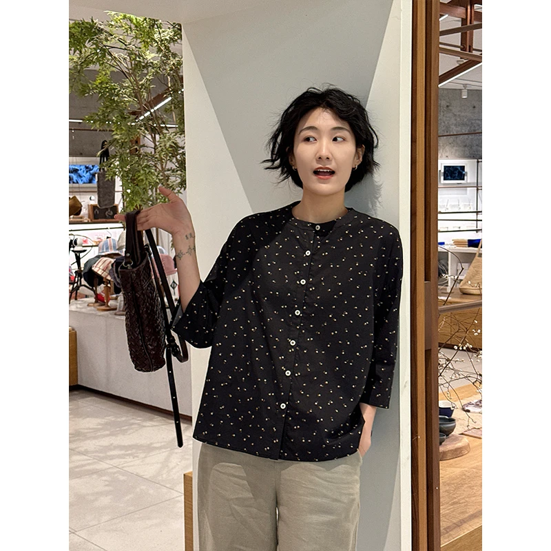 LANGQING 时尚气质碎花衬衫44430#