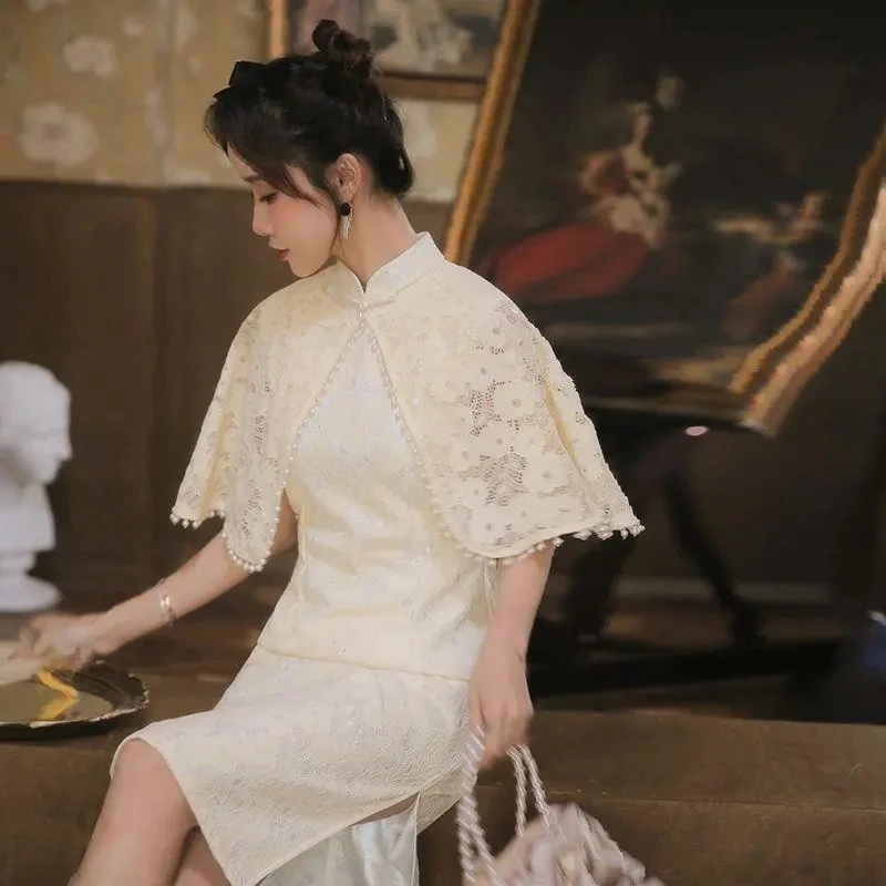 司藤同款旗袍女2025年新款法式改良版年轻款少女日常可穿清新淡雅