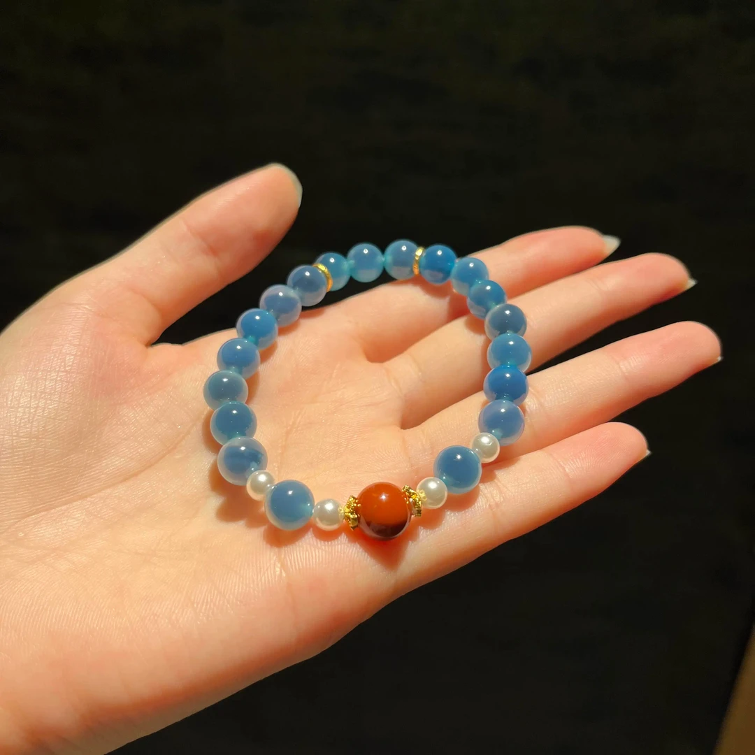 白昼集/南红溏心手串/新中式天然红玛瑙转运珠手链轻奢小众时尚感