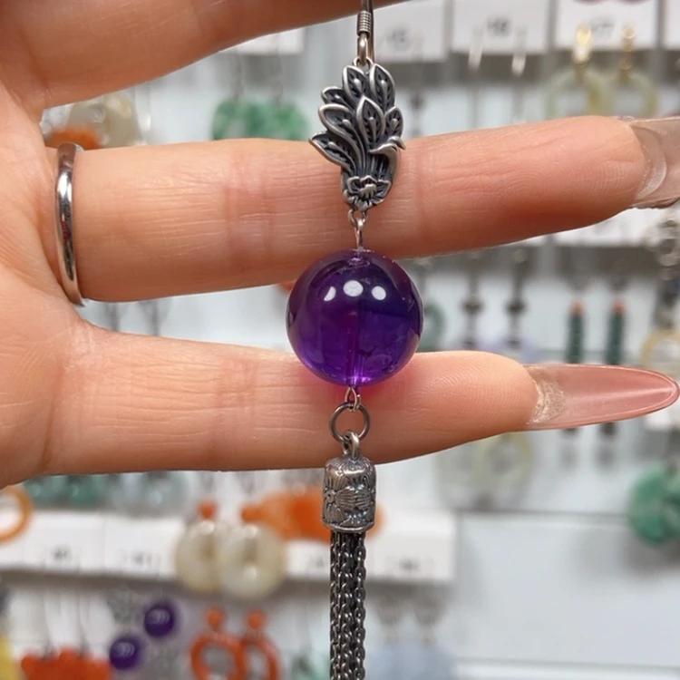 【闪购商品】翡翠耳饰银S925镶嵌A****活Sh ui晶