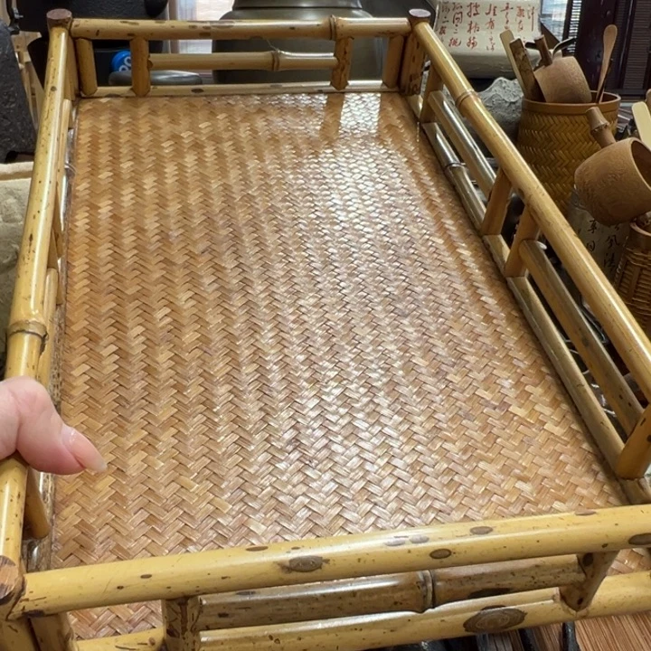 竹编工艺制作茶盘干泡
