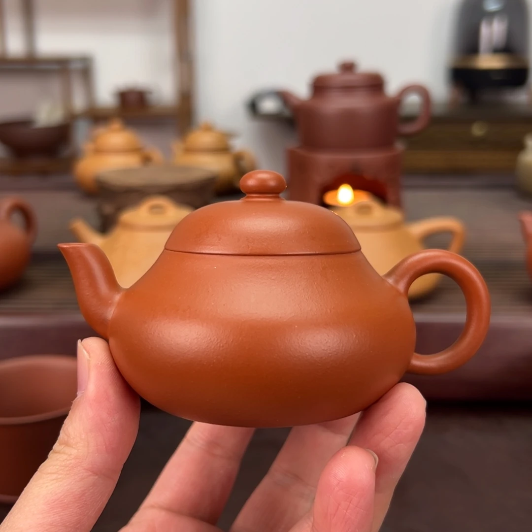 紫砂茶壶生砂赵朱 130 毫升