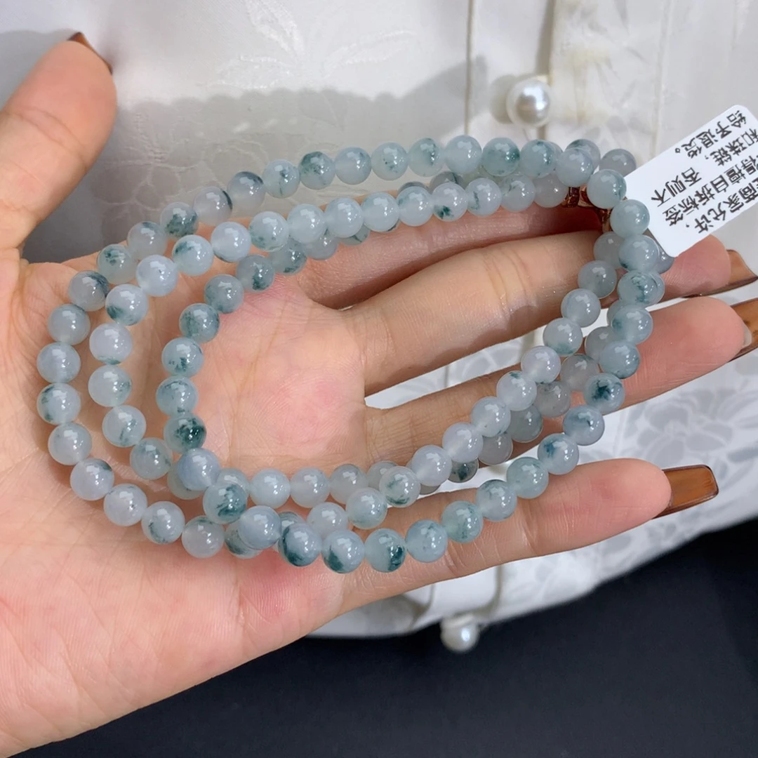未镶嵌手串翡翠卡6冰胶蓝飘花项链