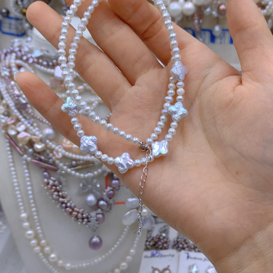 淡水珍珠耳饰银S925镶嵌琴****乐