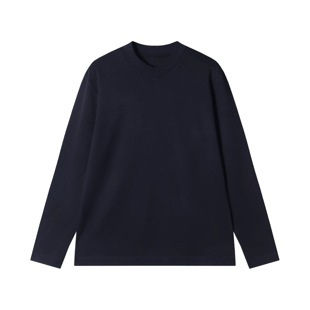 秋冬季新款时尚个性美式街头纯色长袖T恤百搭简约休闲上衣