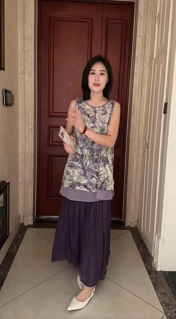 Miss huo 套装 A 紫色 4904