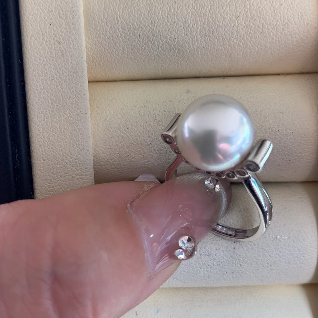 海水珍珠戒指银S925镶嵌