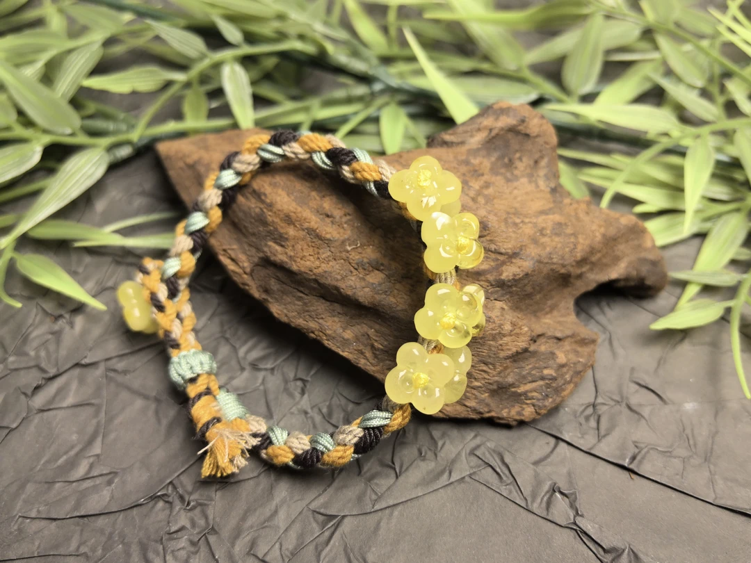 【蜜语 一路生花】蜜蜡葵花手绳