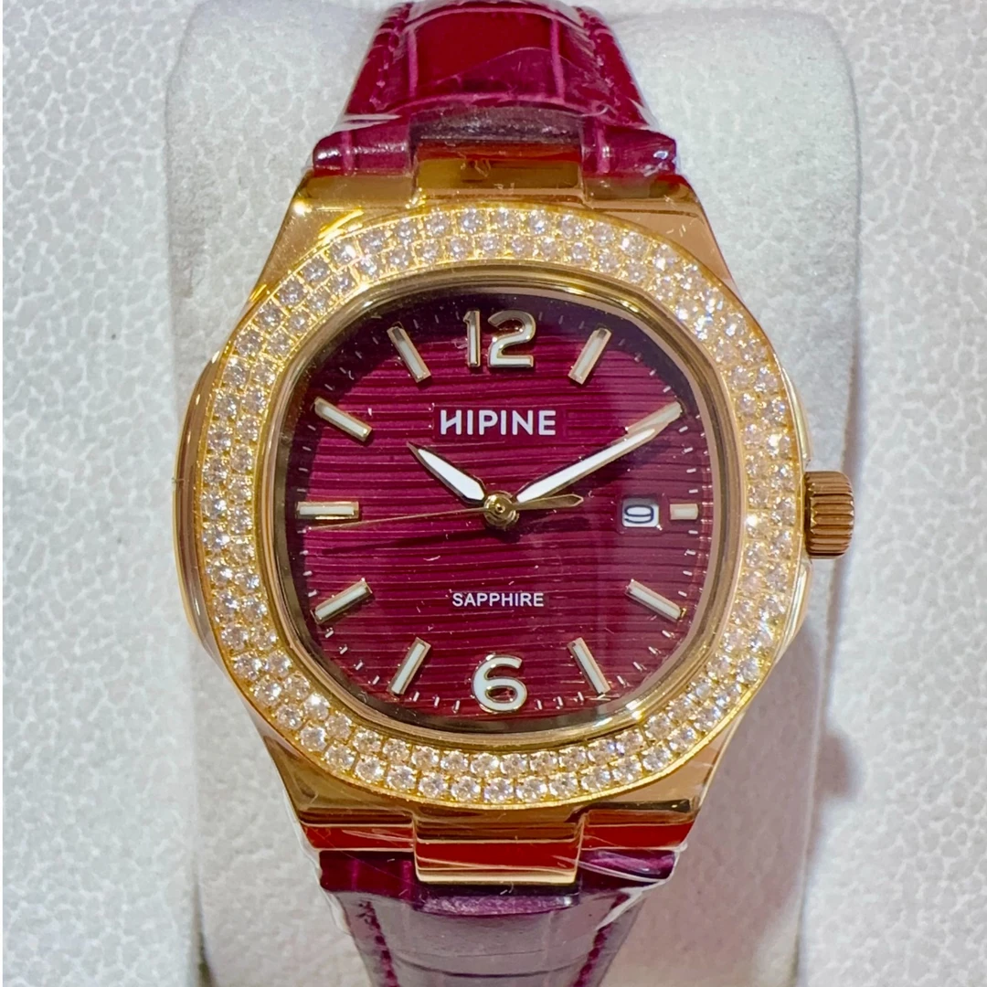 女士鹦鹉螺款轻奢防水石英表生日礼物女款时尚精致镶钻黄金手表