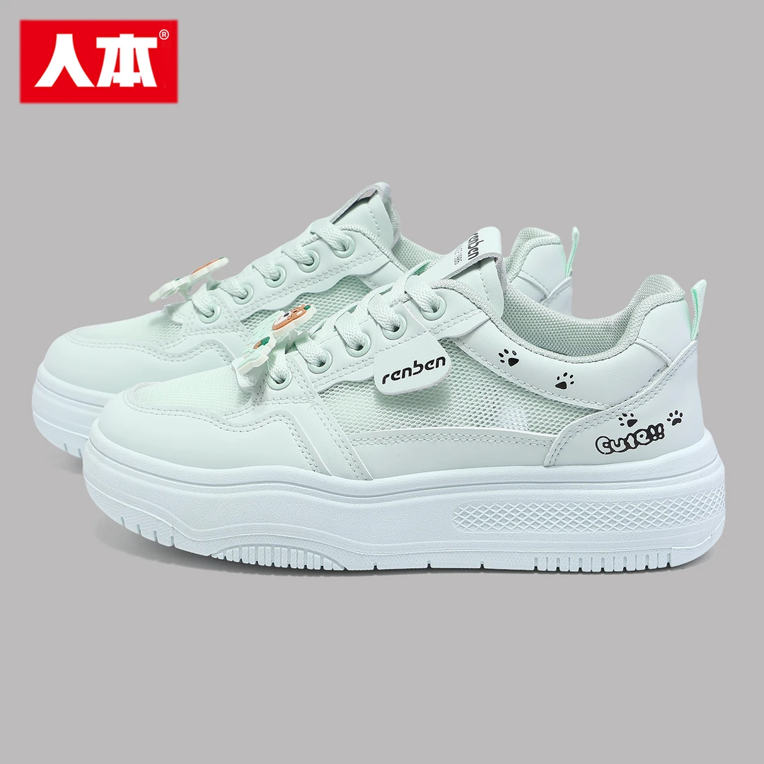 人本旅游鞋子女款爆款2025新款时尚百搭休闲鞋夏网面透气女平底鞋
