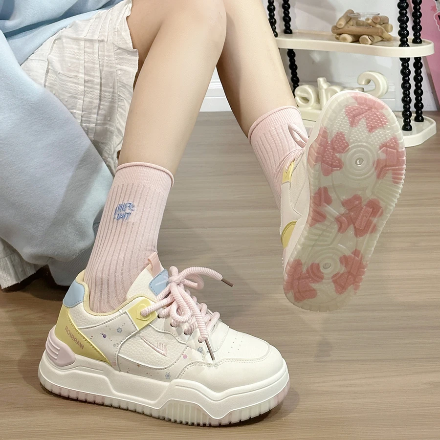 回力多巴胺女鞋果冻底小白鞋女2025新款美式复古休闲厚底百搭板鞋