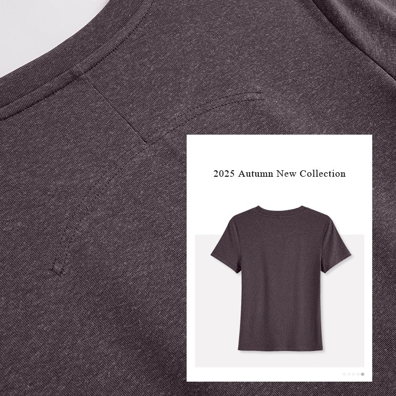 2025夏季新款天丝亚麻短袖女款设计感T恤百搭洋气休闲装半袖上衣