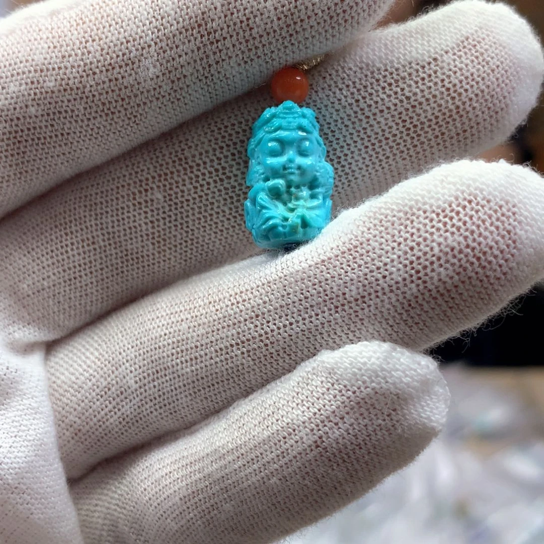 绿松石未镶嵌挂件