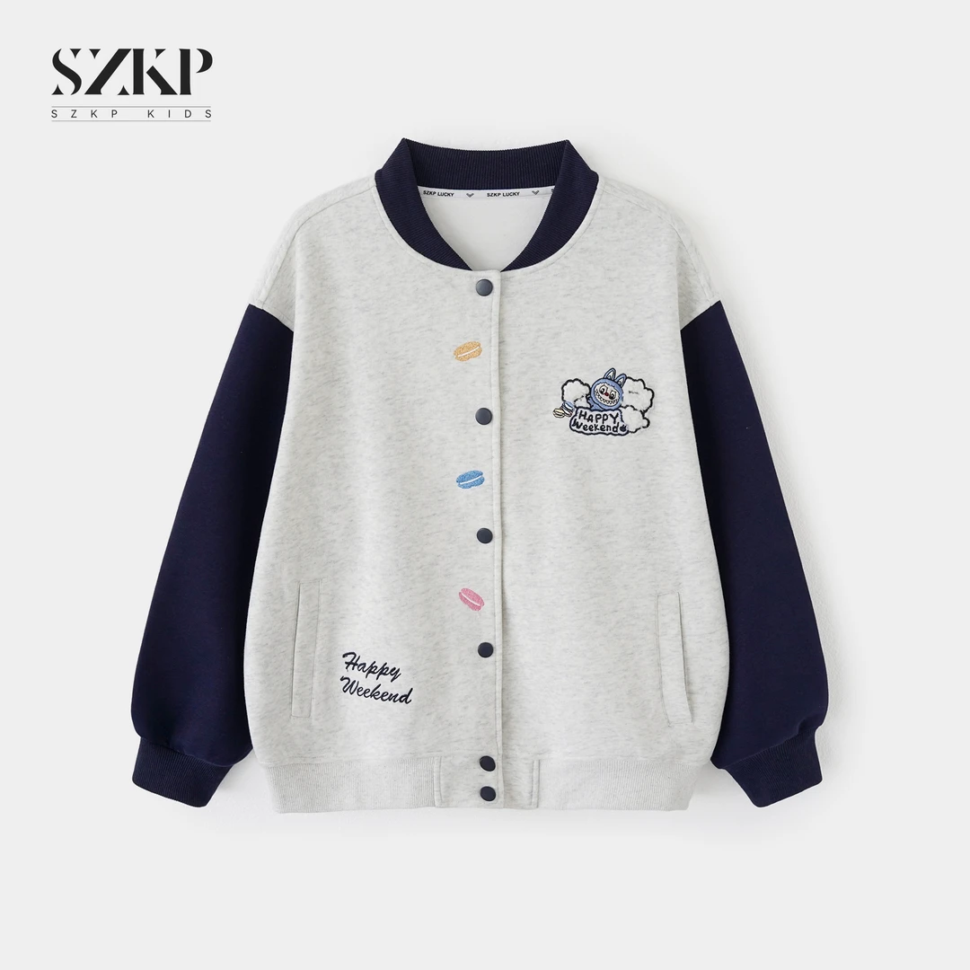 SZKP秋季新款女童装洋气上衣中大童时尚儿童棒球服外套BGYQ552761