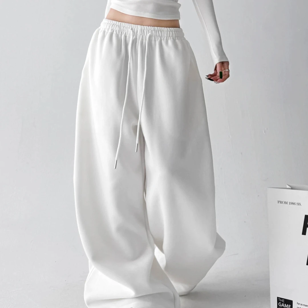 3030压褶随机高腰褶皱阔腿裤A26-1-2