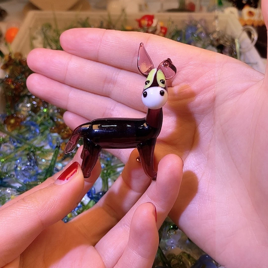 琉璃手工艺品紫色的驴