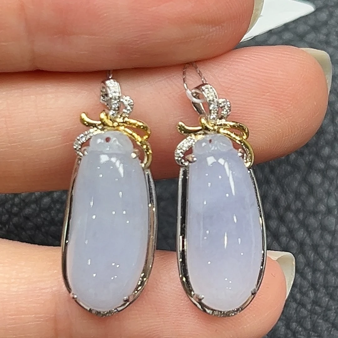 翡翠18K金镶嵌颈饰福瓜多样性发一