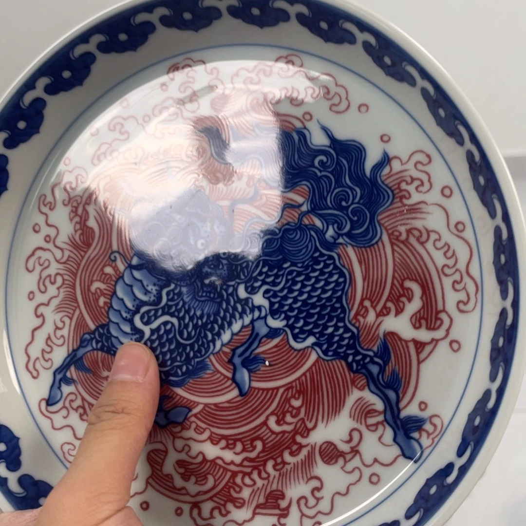 瓷片景德镇麒麟踏浪大壶承