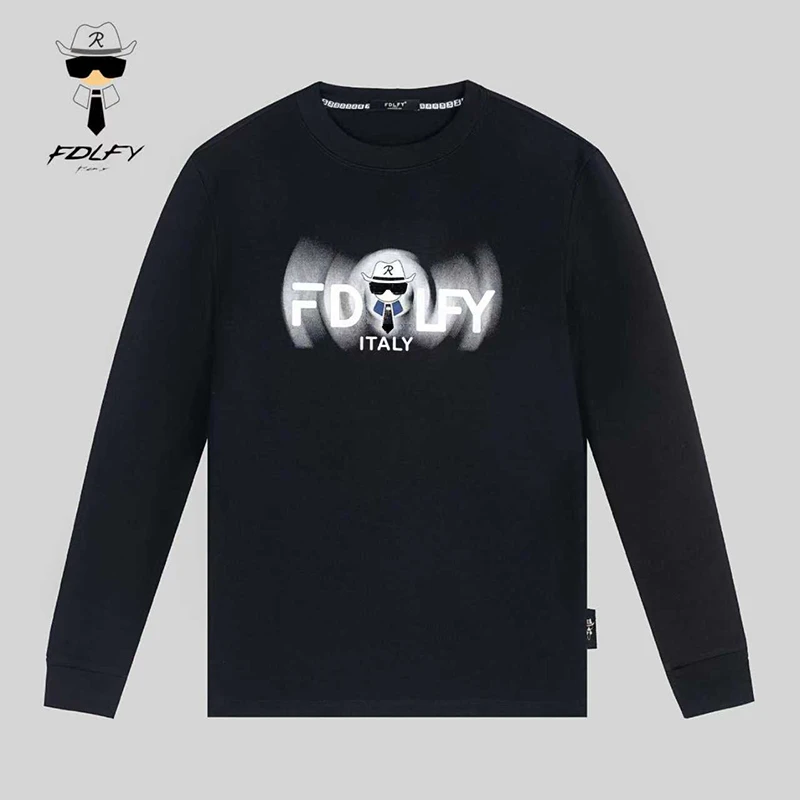 FDLFY老佛爷正品2025年新款男士卫衣秋冬季烫钻上衣休闲高端轻奢