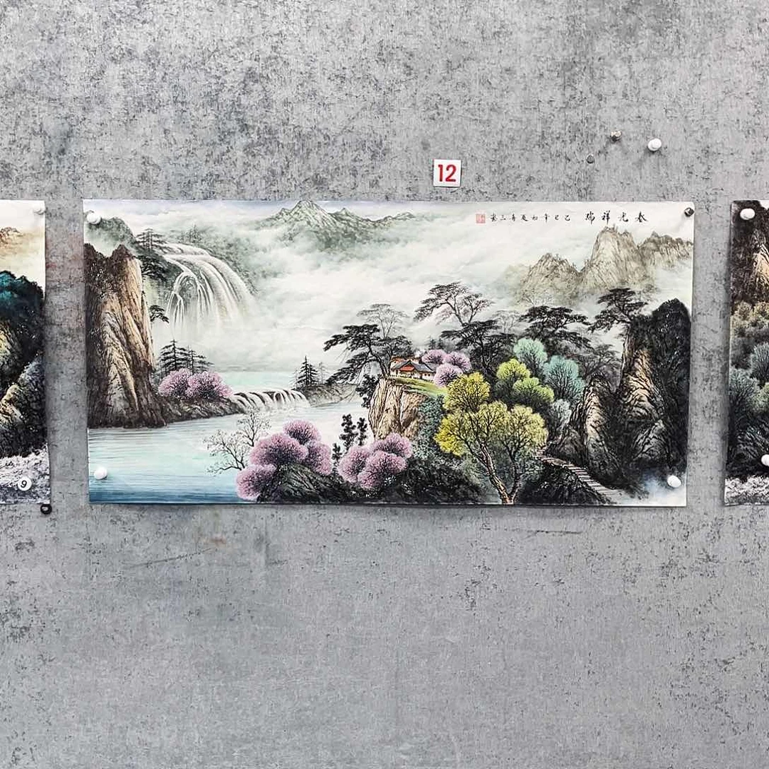 国画河****心绘画作品画芯黄喜三