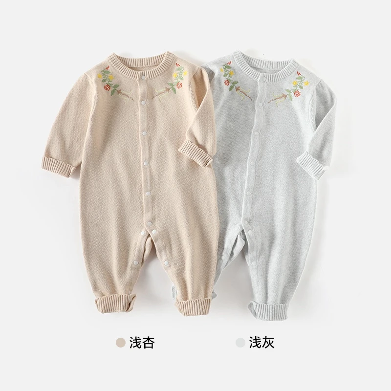 秋款宝宝单层细针织A类毛衣爬服3754