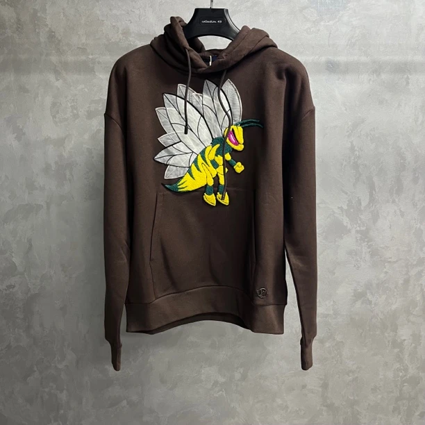 未使用 LouisVuitton/路易威登 棕色卡通图案抽绳卫衣/S/L/M