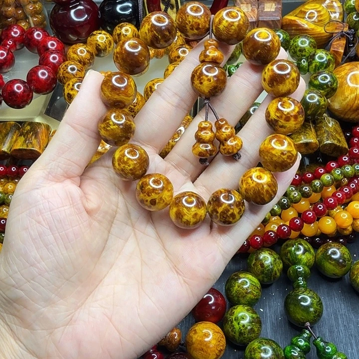 松木琥珀木文玩手串