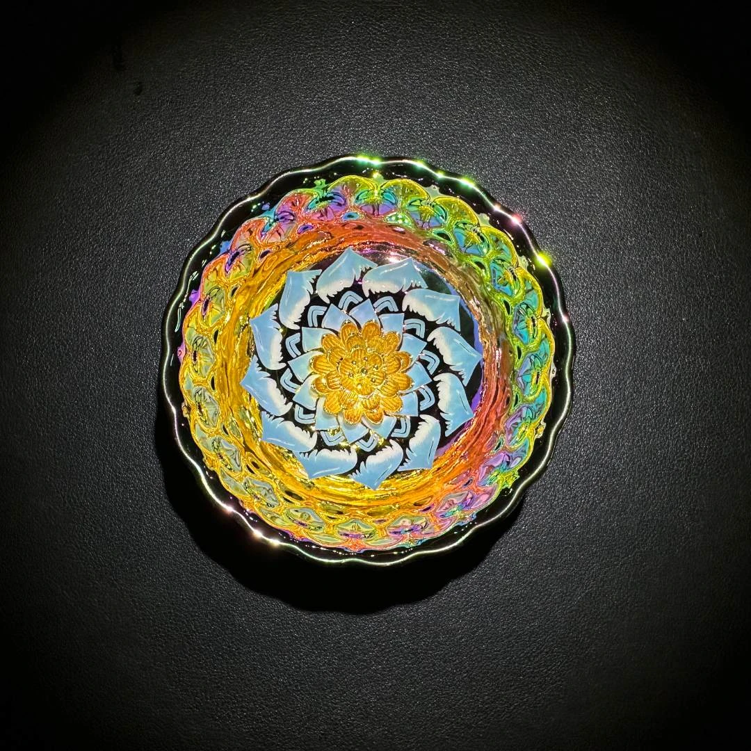 【闪购商品】高端茶器 七彩梦幻妖姬（金莲花）主人杯