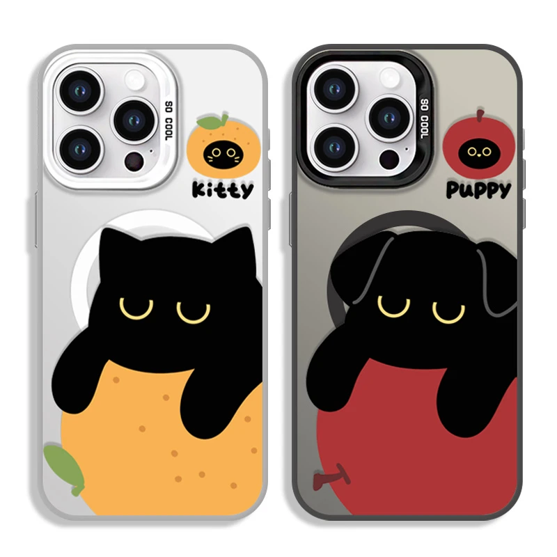 【水果猫狗】彩银磁吸适用苹果16promax手机壳iphone13/4情侣15防摔