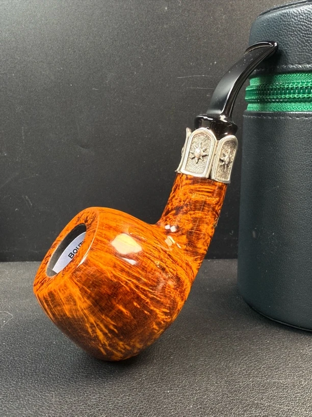 丹麦吉普森典藏银圈3石楠木烟斗（内径21.7斗深39.6长130）