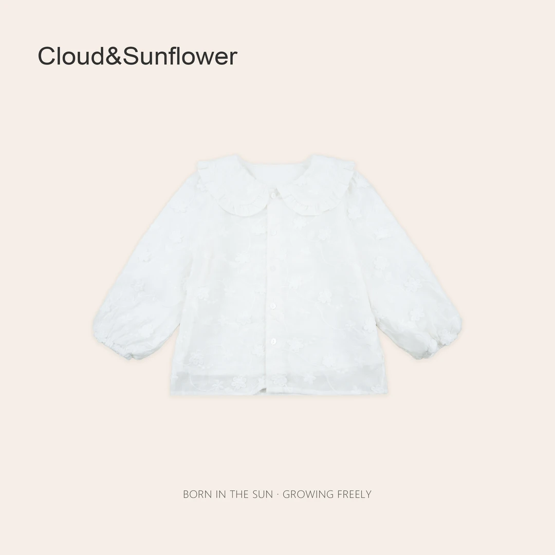 女童春季碎花翻领五粒扣休闲娃娃衫1113603