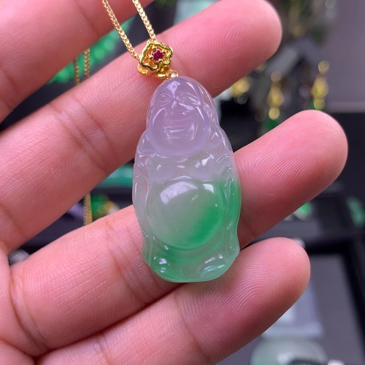 翡翠未镶嵌吊坠(赠链)